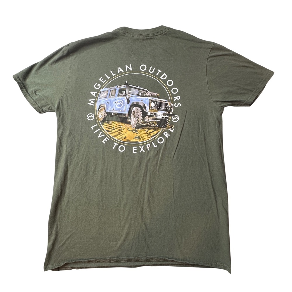 Magellan T-Shirt‎ Mens M Green Live to Explore Graphic Off-Road Vehicle Cotton